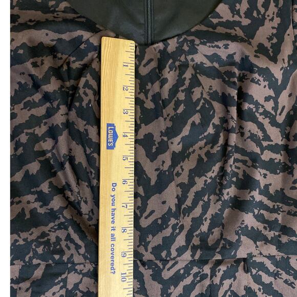 Adrianna Papell M Zebra Animal Print Brown Sleeveless Classic Pleated chest GUC - Picture 6 of 12